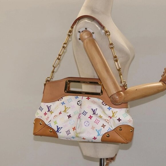LOUIS VUITTON Monogram Multicolor Judy MM Bag 2Way White M40255 LV Auth 125291 - Picture 15 of 16